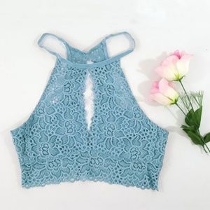 🌺 Sexy Lace Keyhole Racerback Bra Top Bandeau